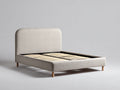 Doppelbett mit Stoffpolsterung 210 x 190 x 110 cm - Beige - Hohes gepolstertes Kopfteil mit Holzlattenrost
