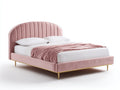 Doppelbett aus Stoff 200 x 160 x 120 cm - Rosa - gepolstertes Bogenkopfteil mit vertikaler Steppung