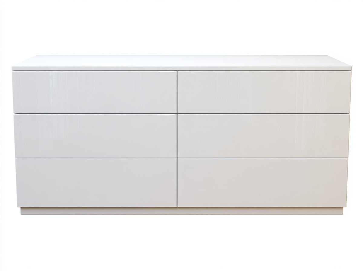 Kommode mit Schubladen 160x45x75 cm - Weiß - modernes Design mit 6 Schubladen