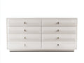 Kommode mit Schubladen 160 x 45 x 80 cm - Weiß - modernes Hochglanzdesign mit 8 Schubladen