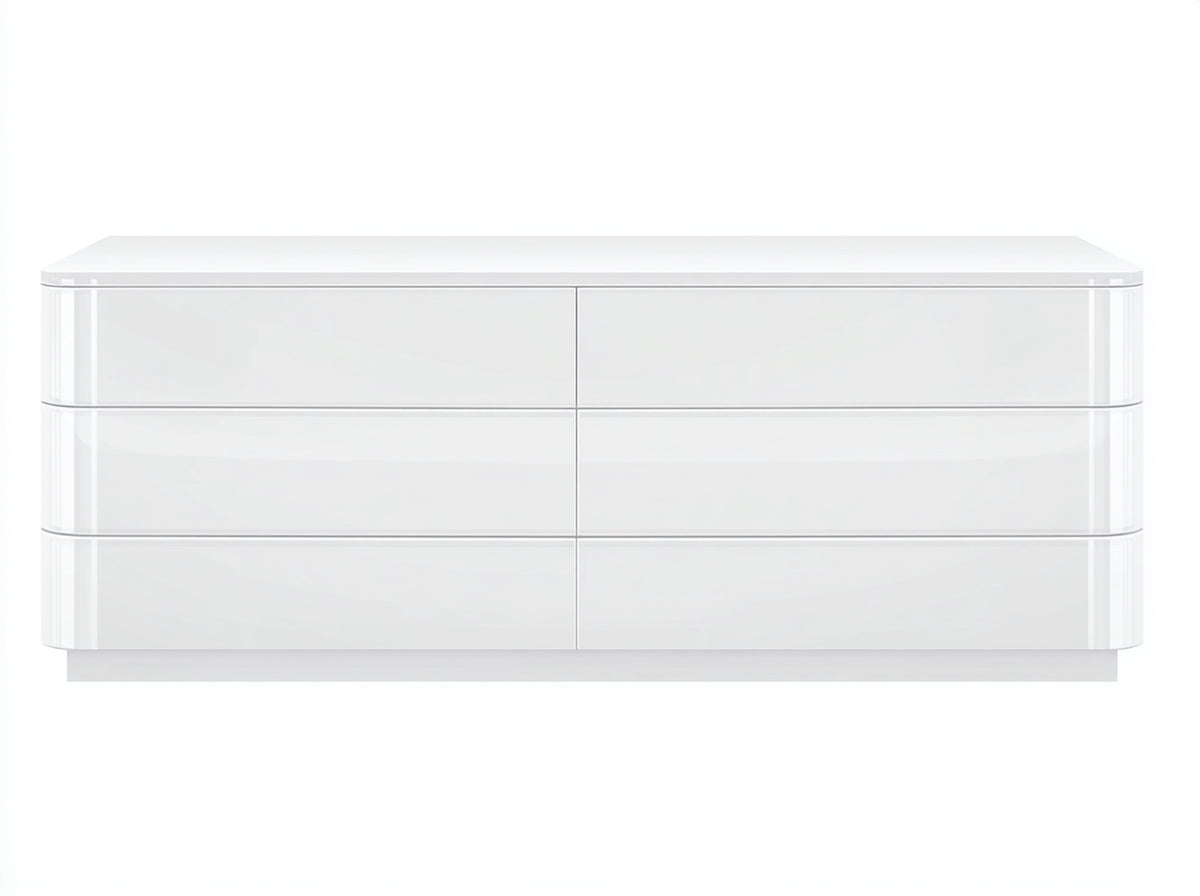 Kommode mit Schubladen 160x45x75 cm - Weiß - modernes Design mit 6 Schubladen