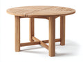Gartentisch aus Holz 120 x 120 x 75 cm - Natur - rundes Design mit Lattenplatte und Kreuzstreben