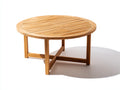 Gartentisch aus Holz 120 x 120 x 75 cm - Natur - Rundes Design mit Kreuzverstrebung