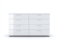 Kommode mit Schubladen Holzwerkstoff 140 x 40 x 90 cm - Weiß - 8 Schubladen modernes Stauraumdesign