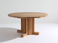 Gartentisch aus Holz 140 x 140 x 75 cm - Natur - Rundes Design mit massivem Säulenfuß