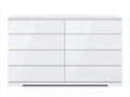 Kommode mit Schubladen Holzwerkstoff 140 x 40 x 90 cm - Weiß - 8 Schubladen griffloses modernes Design
