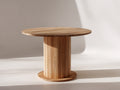 Gartentisch aus Holz 120 x 120 x 75 cm - Natur - Rundes Design mit Säulenfuß