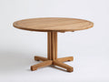 Gartentisch aus Holz 130 x 130 x 75 cm - Natur - Rundes Design mit Kreuzfuß