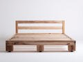 Doppelbett Massivholz 200x180x100 cm - Naturholzfarben - minimalistisches Design mit Lattenrost